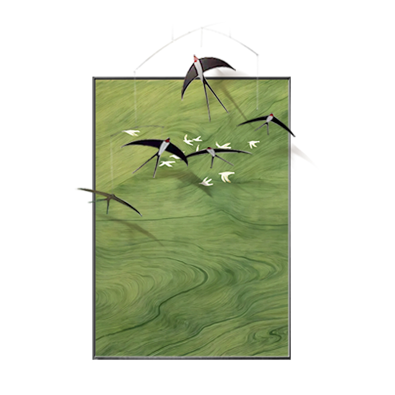 燕子挂饰法式中古风客厅装饰画入户正对门玄关画现代简约艺术挂画