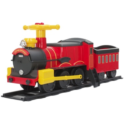 如雷电动轨道小火车可坐人带蒸汽