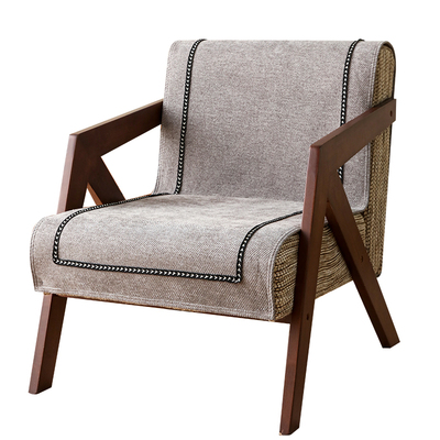 单人沙发椅坐垫子轻奢小香风防滑雪尼尔实木沙发座垫靠背全盖套罩