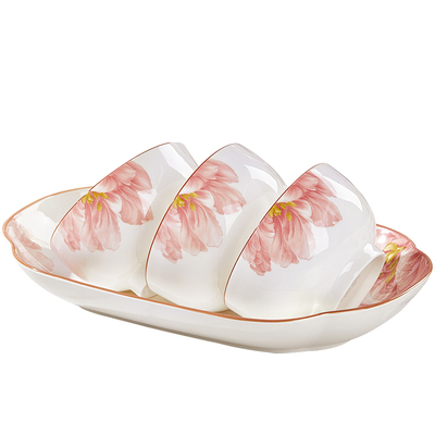 优尊陶瓷北欧风釉中彩可微波饭碗