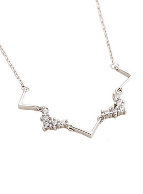 几何镶钻造型折线闪电少女吊坠