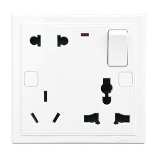 曼科开关插座面板明暗装86型家用插座多功能一开八孔插座多孔面板