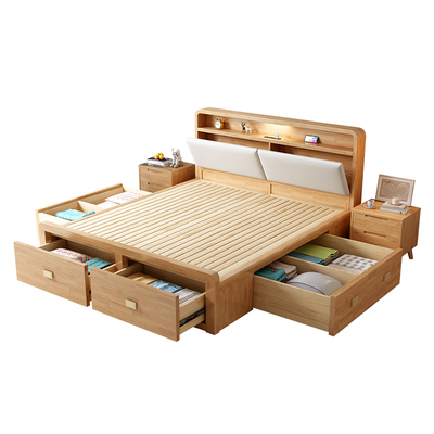 箱抽屉储物床北欧轻奢现代简约