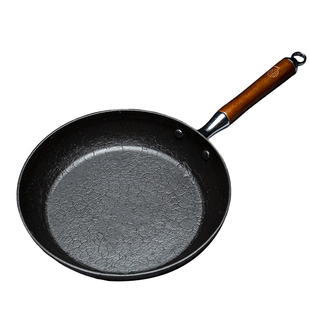 四川江油铁锅 生铁铸铁锅老式平底锅煎锅无涂层煎饼锅家用燃气灶