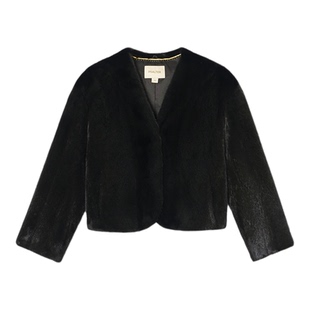 诗篇专选显瘦短款貂皮大衣女V领水貂皮草外套2025冬款