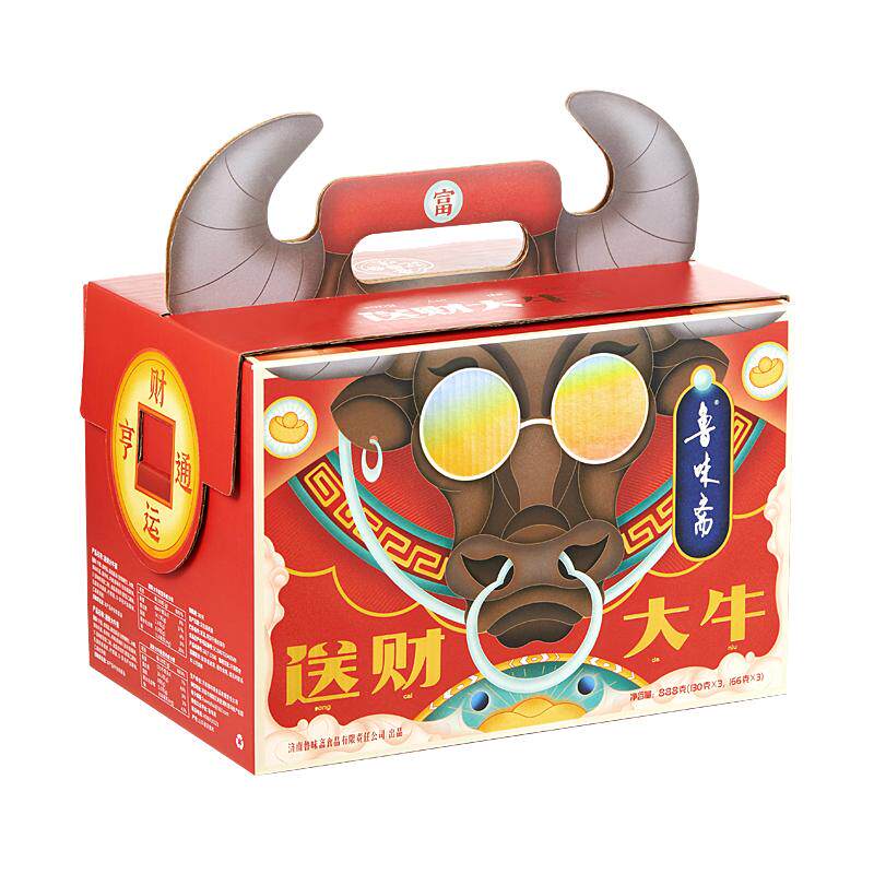 鲁味斋送财大牛礼盒888g中华老字号山东特产牛腱蹄筋重阳节送长辈