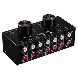 6进1出 音源信号选择 切换器 耳机 音箱切换 输出音量调节 无损耗