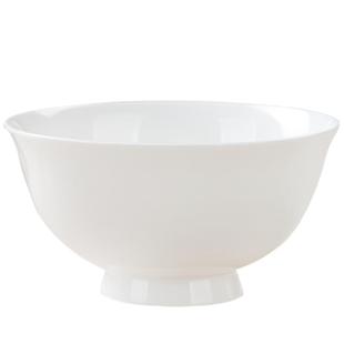 纯白骨瓷小碗盘子餐具套装组合简约轻奢家用陶瓷中式高脚吃饭饭碗