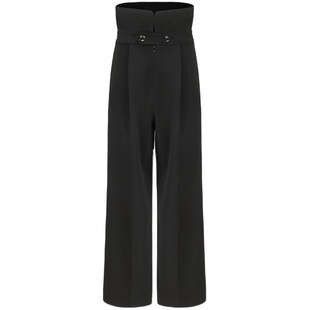 AtelierMissLu【莱拉】正品2024春夏新款超高腰设计挺括阔腿长裤