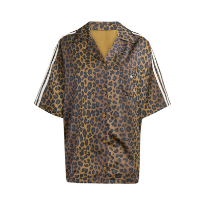 【自营】Adidas/阿迪达斯STN SHIRT 豹纹印花短袖翻领衬衫KA2678