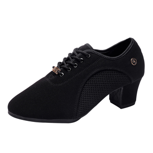 拉丁舞鞋女2025新款软底不累脚带跟鞋子广场跳舞蹈鞋女成人秋冬