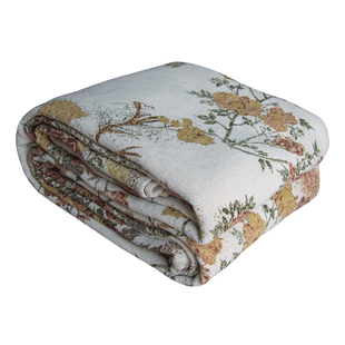 法式庄园a类纯棉盖毯三件套新中式田园风1.8米床纱布床单复古床盖