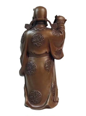 古铜都铜陵铜工艺品礼品铜器家居装饰品招财进宝摆件紫铜财神爷