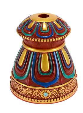 藏老喵藏式花纹手摇转轮底座摆件