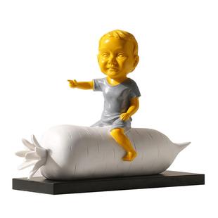 顾居树脂人物雕塑摆件创意现代简约客梯玄关电视柜家居装饰品摆设