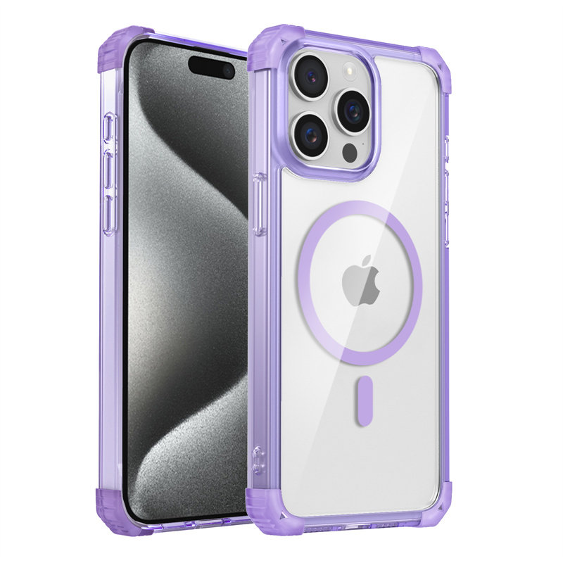 新款透明磁吸适用苹果15ProMax手机壳iPhone16plus无线充电13保护套12四角防摔14por高级感17简约magsafe外壳