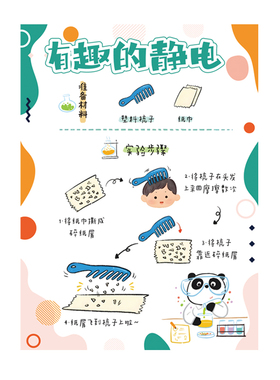 幼儿园科学区科探区域主题墙贴画