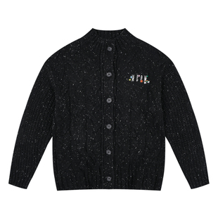 MEDM 星星彩虹刺绣彩点纽扣休闲开衫毛衣秋冬美式立领针织衫外套