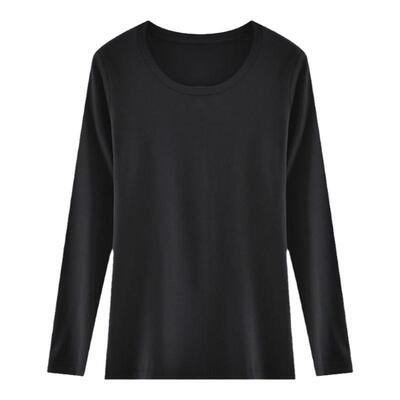 莫代尔薄款修身风黑色内搭打底衫