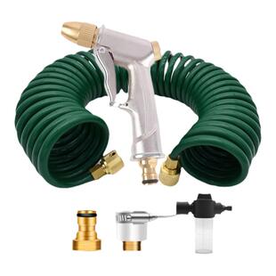 家用洗车高压水枪弹簧管伸缩水管纯铜枪头通水刷浇花喷头接水龙头