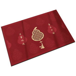 新中式浴室吸水地垫2026新款卫生间门口硅藻泥防滑垫红色家用脚垫