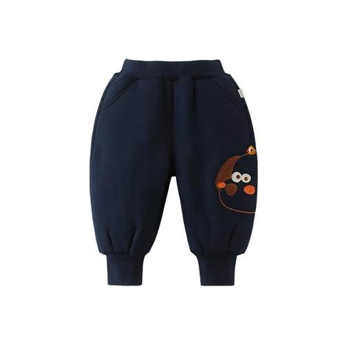 【一体绒超厚北极绒】齐齐熊男童加绒裤子加厚卫裤新年宝宝拜年服