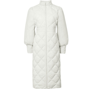 冬季羽绒服女中长款2025冬新款优雅复古灯笼袖显瘦白鸭绒羽绒服