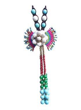 复古民族风泰国手工蜡线毛衣链