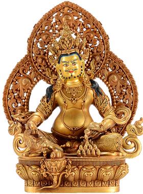 藏村铜全鎏金工艺雕花摆件