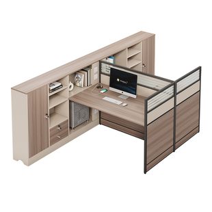 职员桌员工位简约现代单人2/4/6人位屏风隔断卡座财务桌l形办公桌