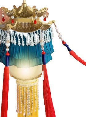 发光复古仿羊角发光绛纱灯