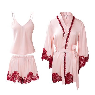 夏季薄款蕾丝吊带睡衣套装