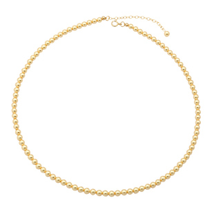 施家原装羽黄金珍珠项链小米珠仿南洋金珠颈链通勤锁骨链叠戴轻奢