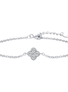 雅影闪钻四叶草S925纯银手链女