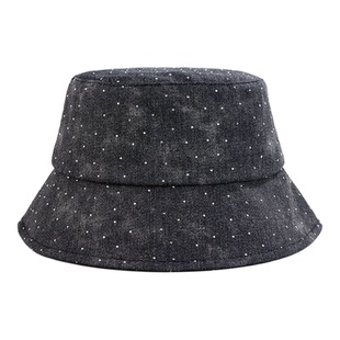 AJIDOU阿吉豆女款灰色波点渔夫帽秋冬大头围设计感防风帽女士帽子