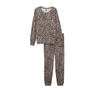 Intimissimi意舒漫辣妹豹纹舒适莫代尔长袖睡衣家居服套装PLD2587