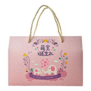 宝宝满月喜蛋礼盒包装盒子空伴手礼盒子出生周岁生日礼物手提袋子