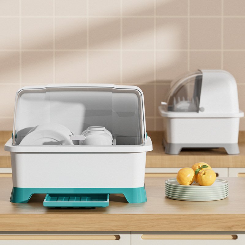 厨房沥水碗柜带盖放碗箱装碗碟盘餐具家用碗架置物架子碗筷收纳盒