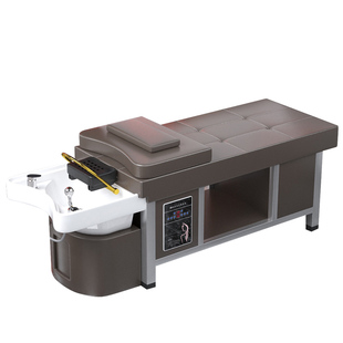 高端陶瓷盆钢架泰式洗头床水循环熏蒸头疗床理发店发廊美容院专用