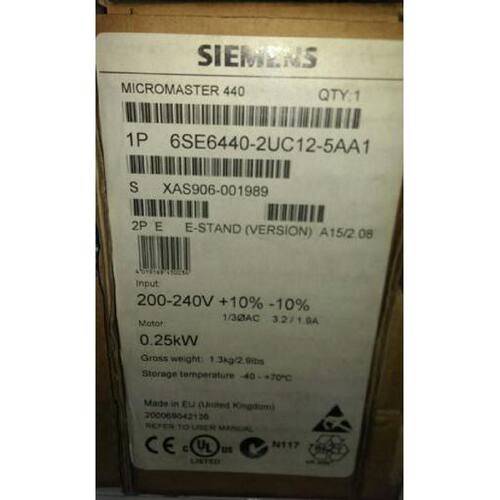 议价1P 6SE6440-2UC12-5AA1西门子0.25kW MICROMASTER 440变频器