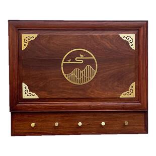 花梨木现代中式红木实木电表箱置物架挂件创意遮挡箱配电箱装饰画