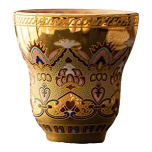 周鸿杰大师 敦煌壁画茶杯个人专用纯金鎏金茶具酒具主人杯酒