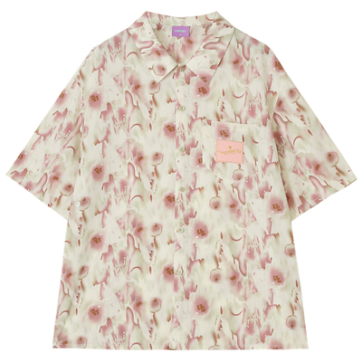 omont蛋挞家海盐咖啡花衬衫外套