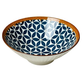 4只装个人专用拉面碗精致家用釉下彩陶瓷碗泡面碗大号汤碗斗笠碗