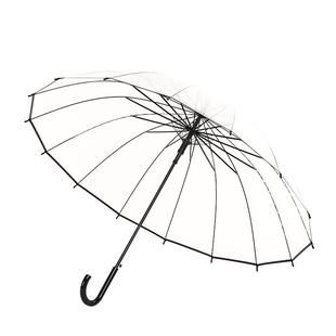 透明雨伞长柄大号磨砂白塑料加厚男女网红高颜值婚礼结实LOGO定制