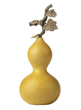 铜师傅《福禄》客厅桌面铜葫芦摆件 家居装饰品中秋礼物