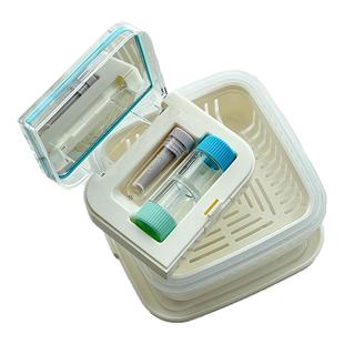 OK镜沥水篮角膜塑形镜收纳盒吸棒冲洗盘双联盒rgp二合一眼镜盒