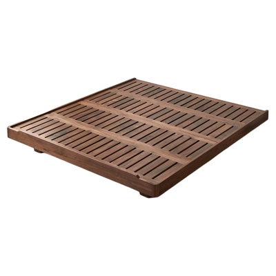 北美黑胡桃木简约无床头悬浮床架