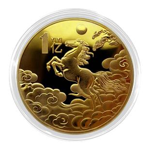 马年一个亿纪念币骐骥驰骋创意礼品一个小目标金币励志装饰品