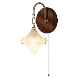 床头壁灯中古风卧室客厅背景墙装饰灯复古现代简约大气设计师灯具